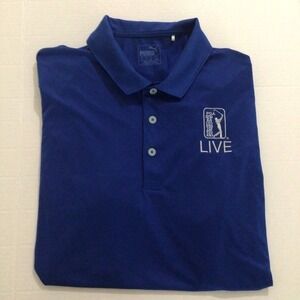 Puma PGA Tour‎ Live Golf Polo Shirt Royal Blue XL Mens Short Sleeve